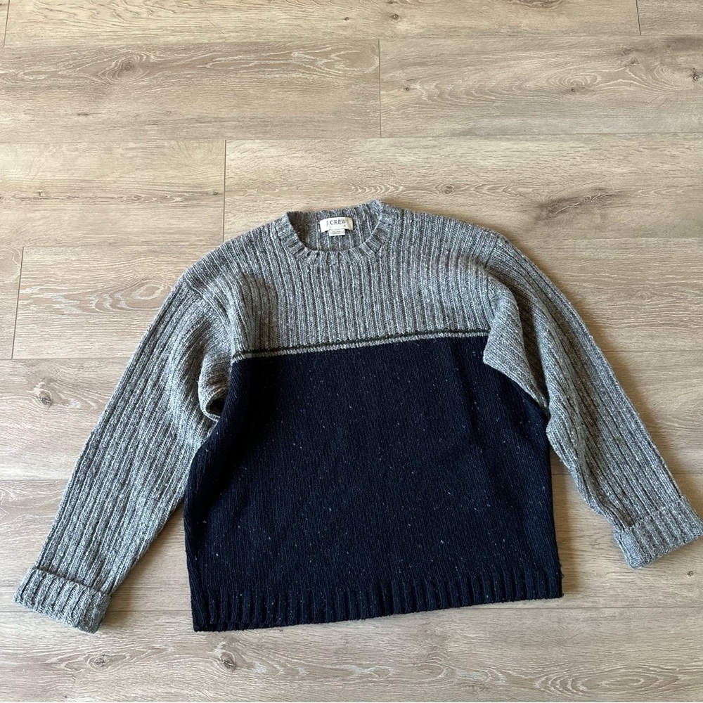 Vintage 100% Wool Sweater Knit Ribbed XL - Picture 2 of 7